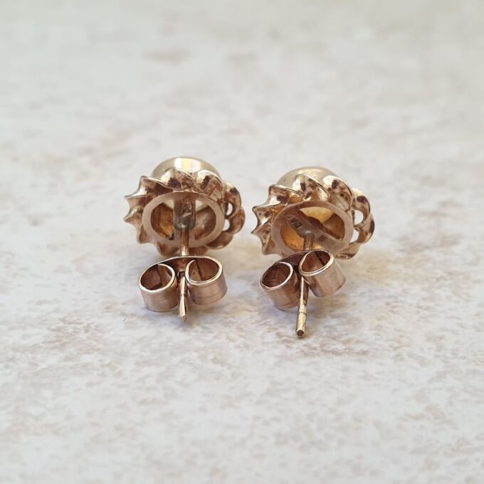Citrine Stud Earrings in 9ct Gold