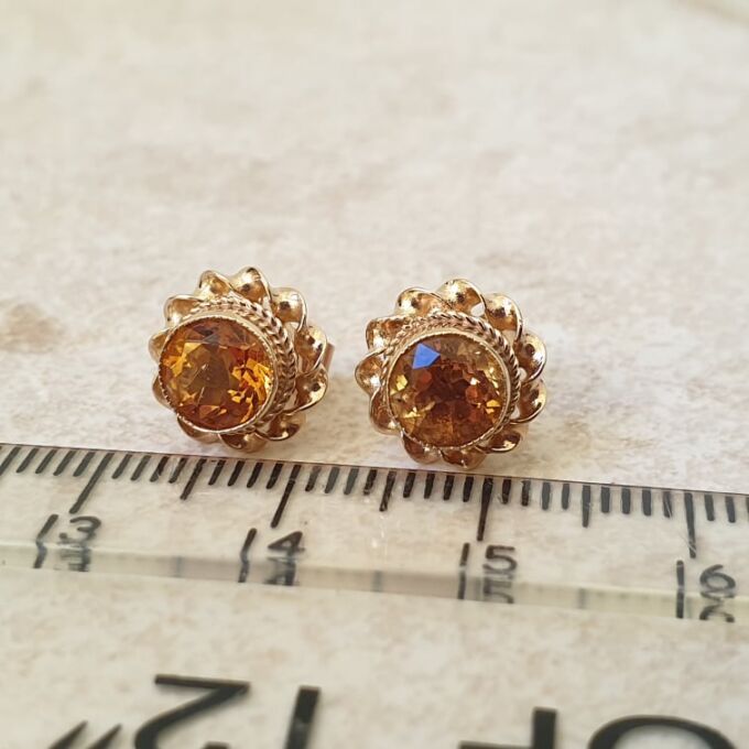 Citrine Stud Earrings in 9ct Gold