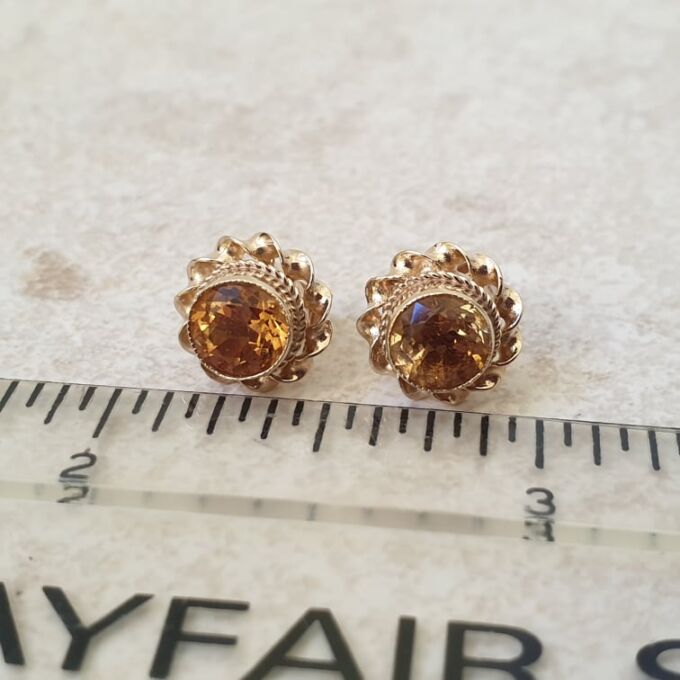 Citrine Stud Earrings in 9ct Gold