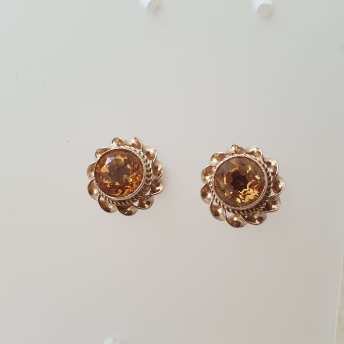 Citrine Stud Earrings in 9ct Gold