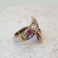 Heavyweight Multi Gem Bypass Ring in 9ct Gold