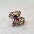 Heavyweight Multi Gem Bypass Ring in 9ct Gold