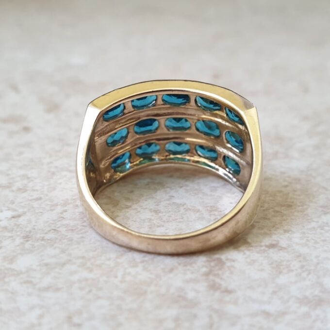 Three Row Dress Ring in 9ct Gold