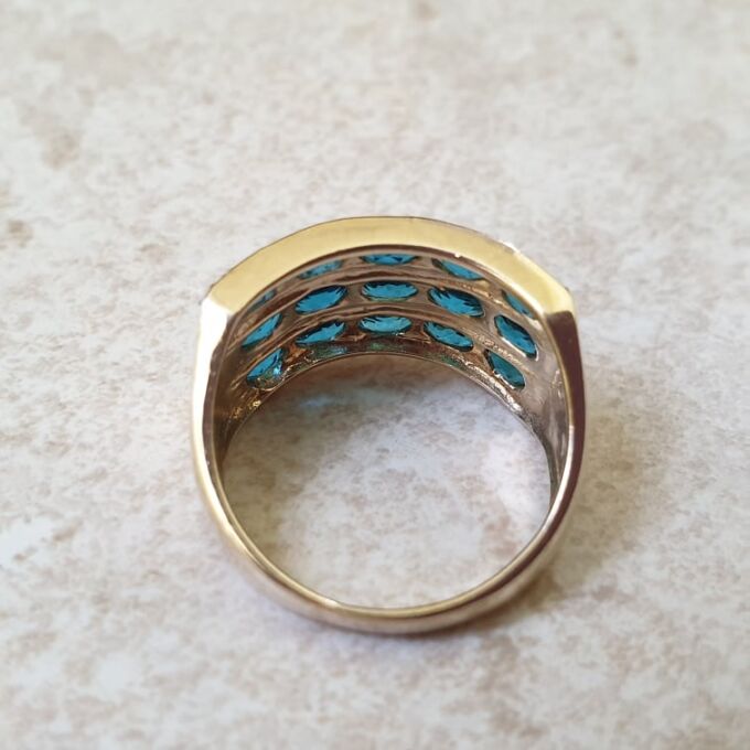 Three Row Dress Ring in 9ct Gold