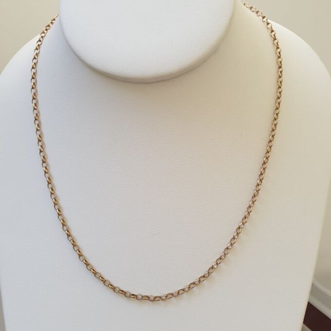 Oval Belcher Chain in 9ct Gold, 18 inches. - Gems Afire - Vintage ...