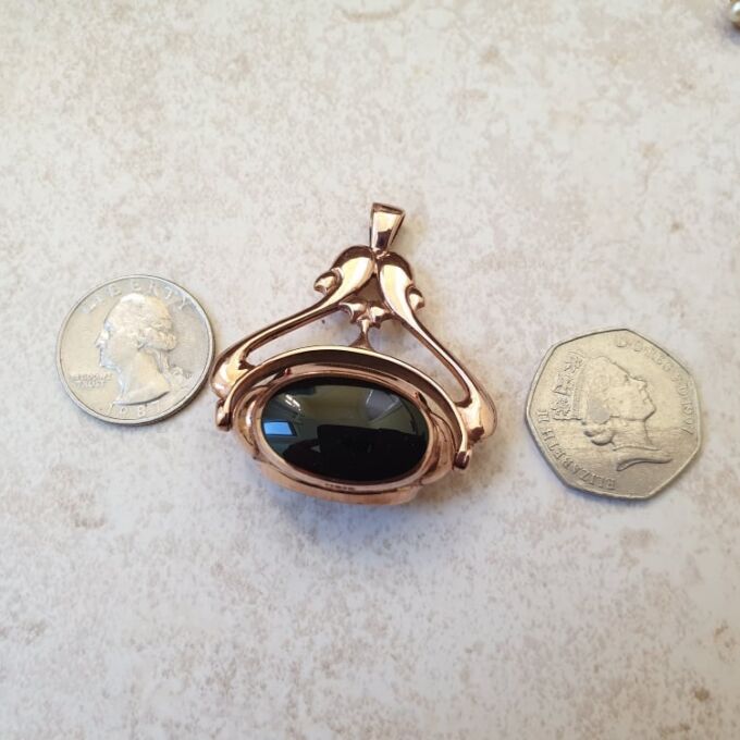 Heavyweight Spinner Fob Pendant in 9ct Rose Gold