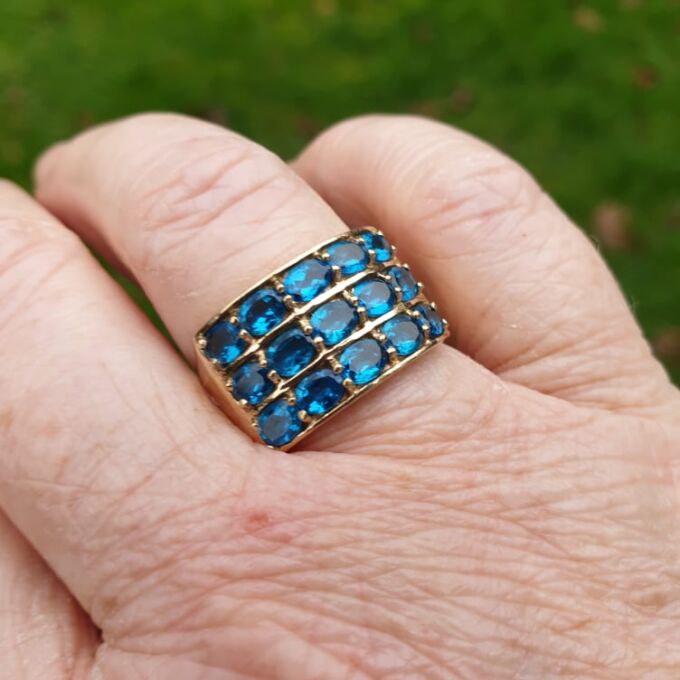 Three Row Dress Ring in 9ct Gold