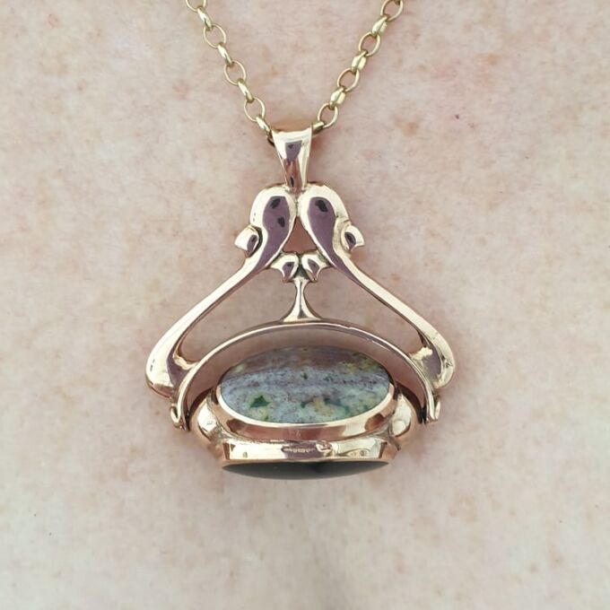 Heavyweight Spinner Fob Pendant in 9ct Rose Gold