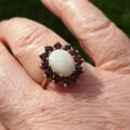 Opal and Garnet Cluster Ring in 9ct Gold