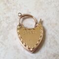 Edwardian Ornate Heart Padlock in 9ct Gold