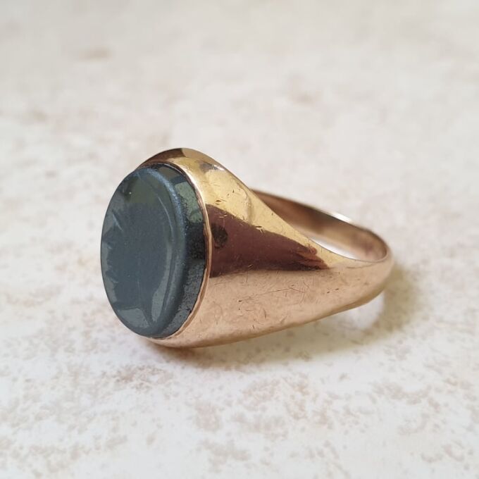 Heavyweight Onyx Centurion Signet Ring in 9ct Gold