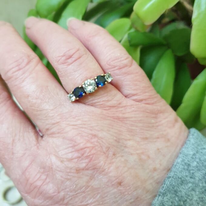 Sapphire & Spinel Ring in 9ct Gold