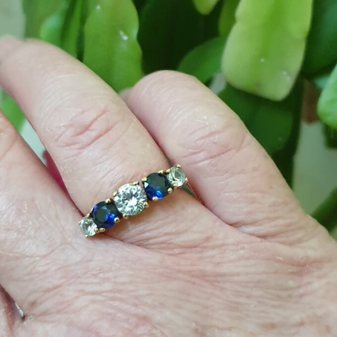 Sapphire & Spinel Ring in 9ct Gold
