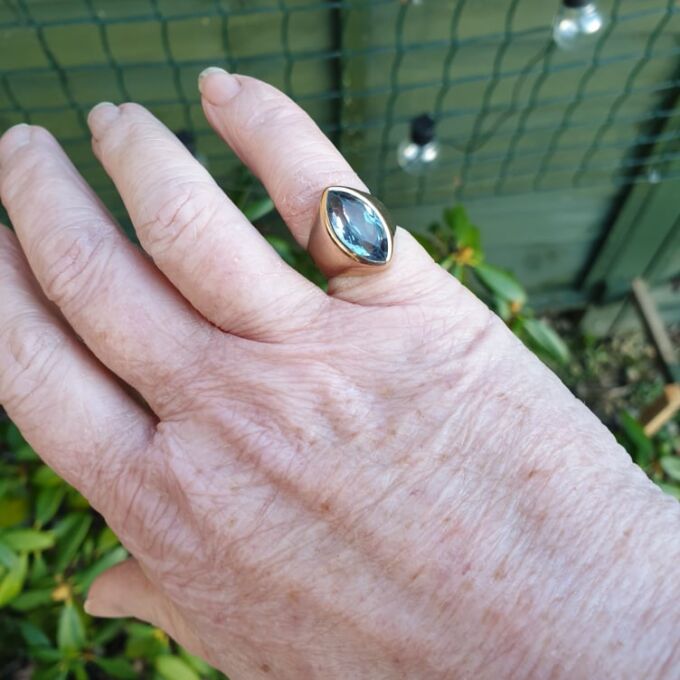 Marquise Synthetic Spinel Ring in 9ct Gold