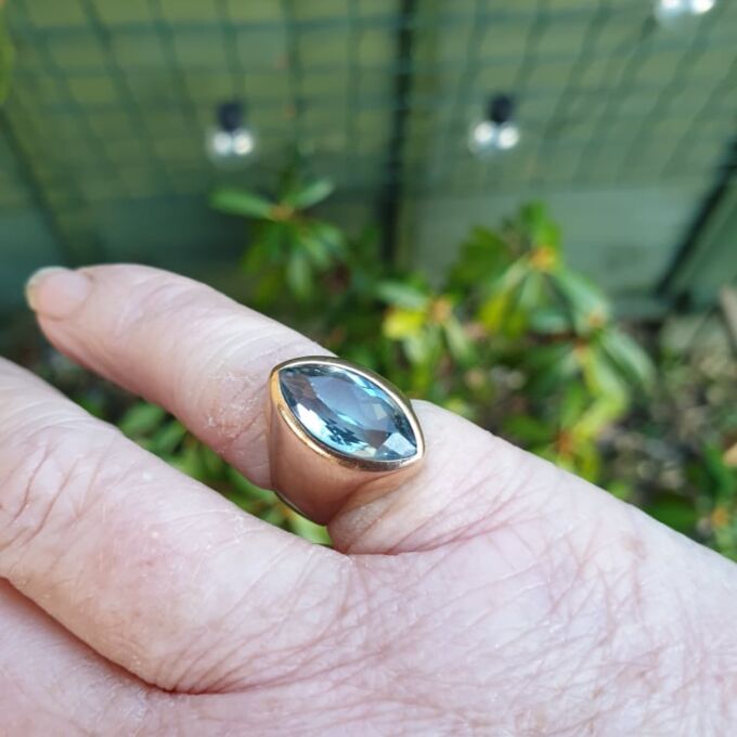 Marquise Synthetic Spinel Ring in 9ct Gold