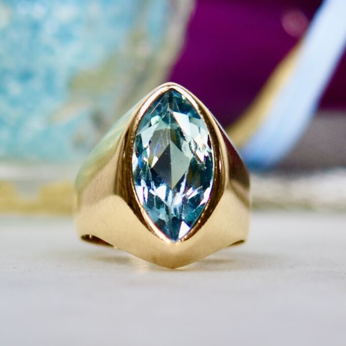 Marquise Synthetic Spinel Ring in 9ct Gold