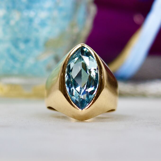 Marquise Synthetic Spinel Ring in 9ct Gold