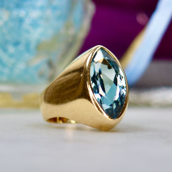 Marquise Synthetic Spinel Ring in 9ct Gold