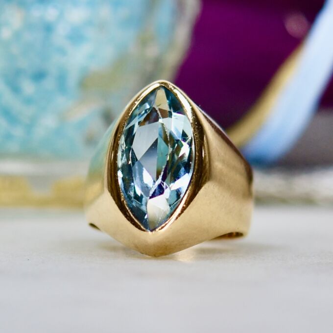 Marquise Synthetic Spinel Ring in 9ct Gold