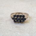 Three Row Sapphire Ring in 9ct Gold
