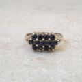Three Row Sapphire Ring in 9ct Gold