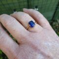 Synthetic Blue Sapphire Solitaire Ring in 18ct Gold