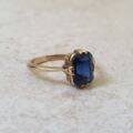 Synthetic Blue Sapphire Solitaire Ring in 18ct Gold