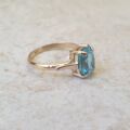 Swiss Blue Topaz Solitaire Ring in 9ct Gold
