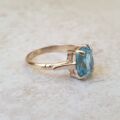 Swiss Blue Topaz Solitaire Ring in 9ct Gold