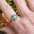 Green Topaz Pear Cluster Ring in 9ct Gold