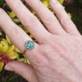 Green Topaz Pear Cluster Ring in 9ct Gold