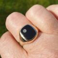 Onyx Signet Ring in 9ct Gold