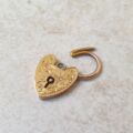 Antique Small Heart Padlock in 9ct Gold