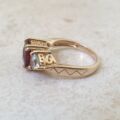 Garnet & Quartz Ring in 9ct Gold