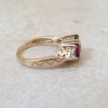 Garnet & Quartz Ring in 9ct Gold