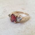 Garnet & Quartz Ring in 9ct Gold