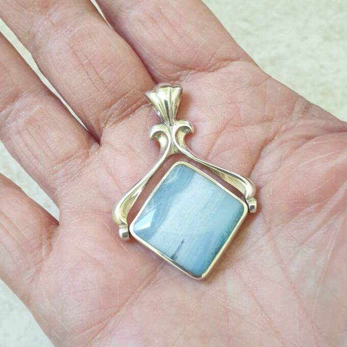 Two Sided Spinner Pendant in Sterling Silver