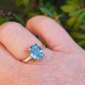 Swiss Blue Topaz Solitaire Ring in 9ct Gold