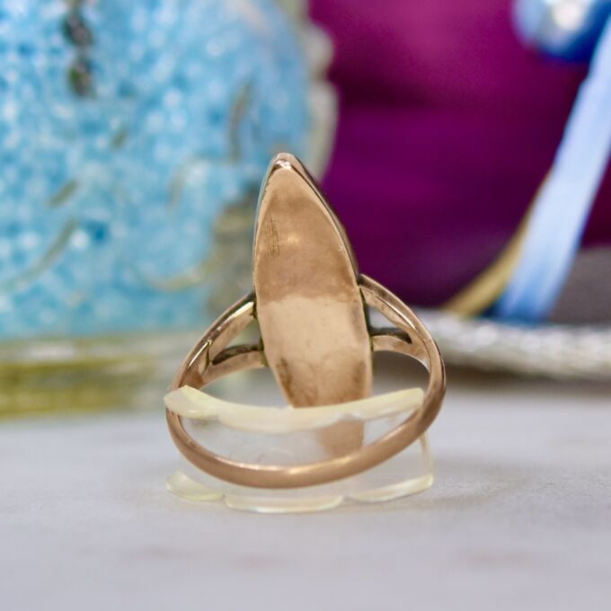 Marquise or Navette Goldstone Ring in 9ct Gold