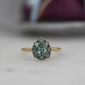 Green Topaz Pear Cluster Ring in 9ct Gold