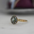 Green Topaz Pear Cluster Ring in 9ct Gold