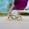 Synthetic Blue Spinel Solitaire Ring in 9ct Gold