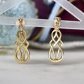 Celtic Drop Earrings in 9ct Gold