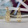 Celtic Drop Earrings in 9ct Gold