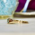 Blue Zircon Solitaire Ring in 9ct Gold