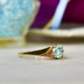 Blue Zircon Solitaire Ring in 9ct Gold