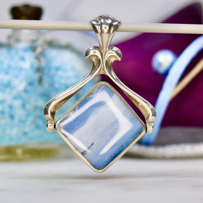 Two Sided Spinner Pendant in Sterling Silver