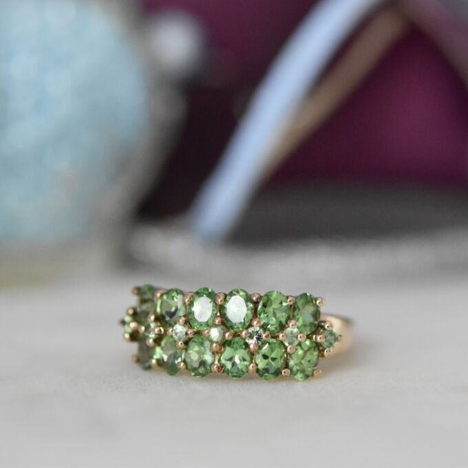 Chrome Diopside Ring in 9ct Gold