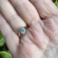 Blue Zircon Solitaire Ring in 9ct Gold