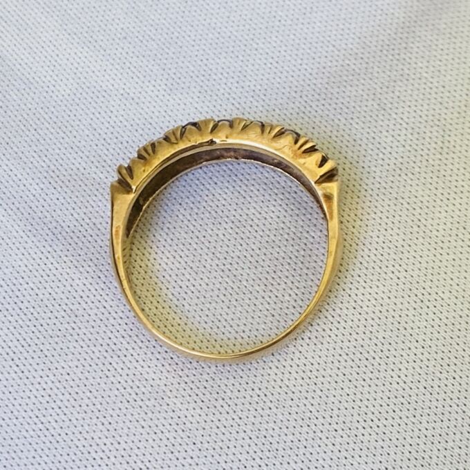 Garnet Half Eternity Stacking Ring in 9ct Gold